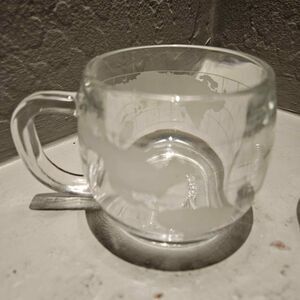 Nestlé World Globe Glass Vintage Coffee Cups Set of 2